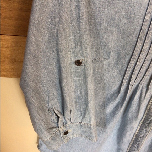 Christopher and Banks soft cotton chambray button down denim shirt. - Picture 3 of 7